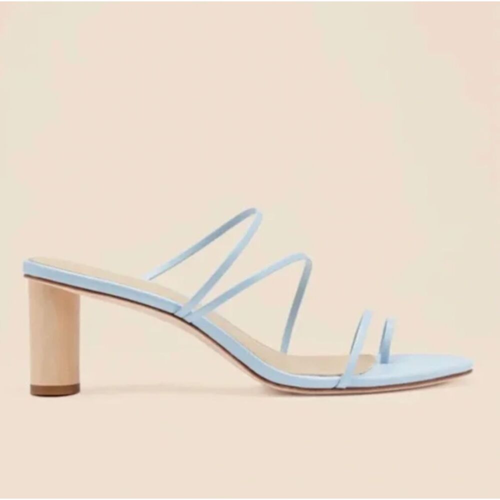 Reformation Womens Rachel Heeled Sandal Powder Blue Strappy Heels Size 6.5